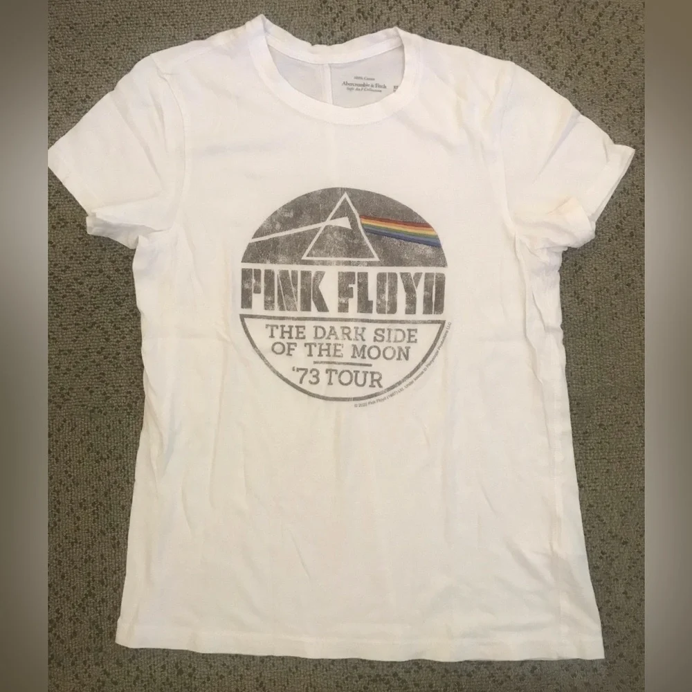 Pink Floyd 'The Dark Side of the Moon' White Graphic Tee